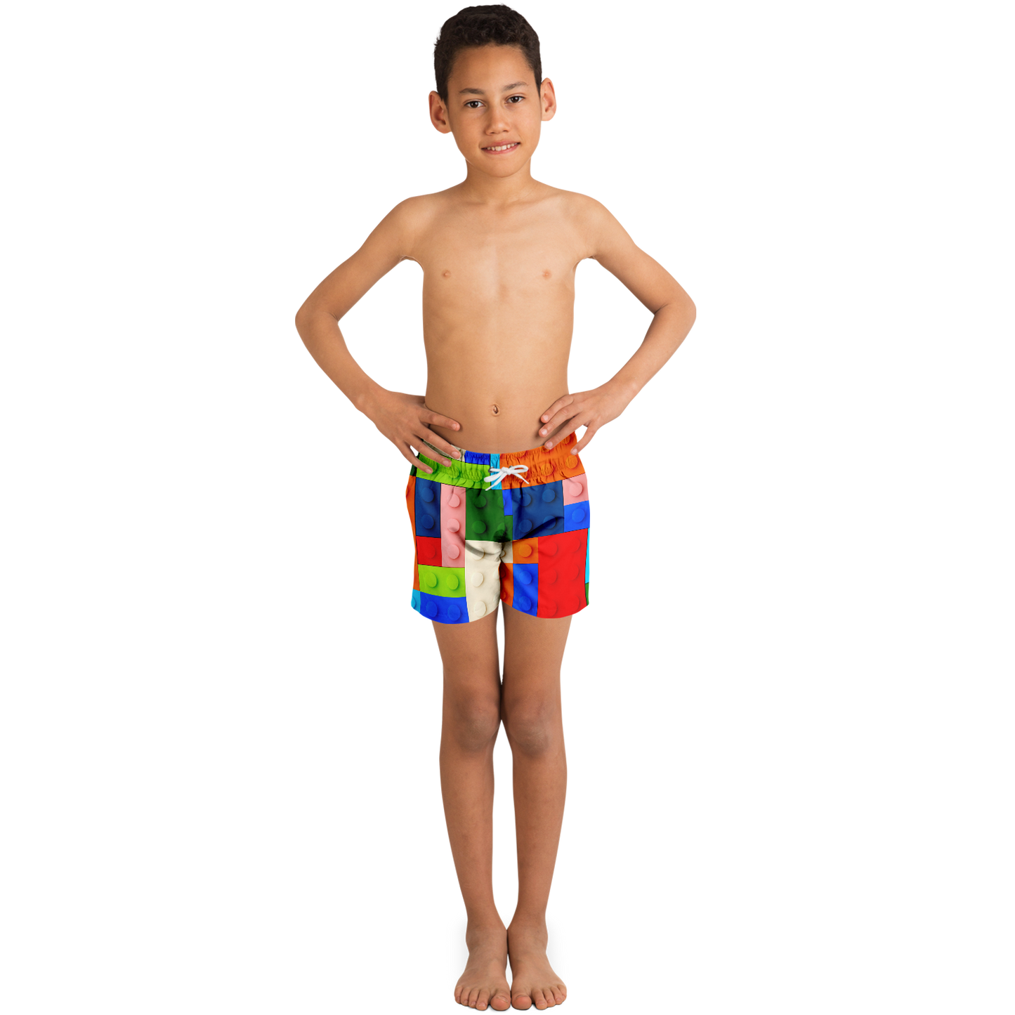 Boys Lego Pattern Swim Trunks