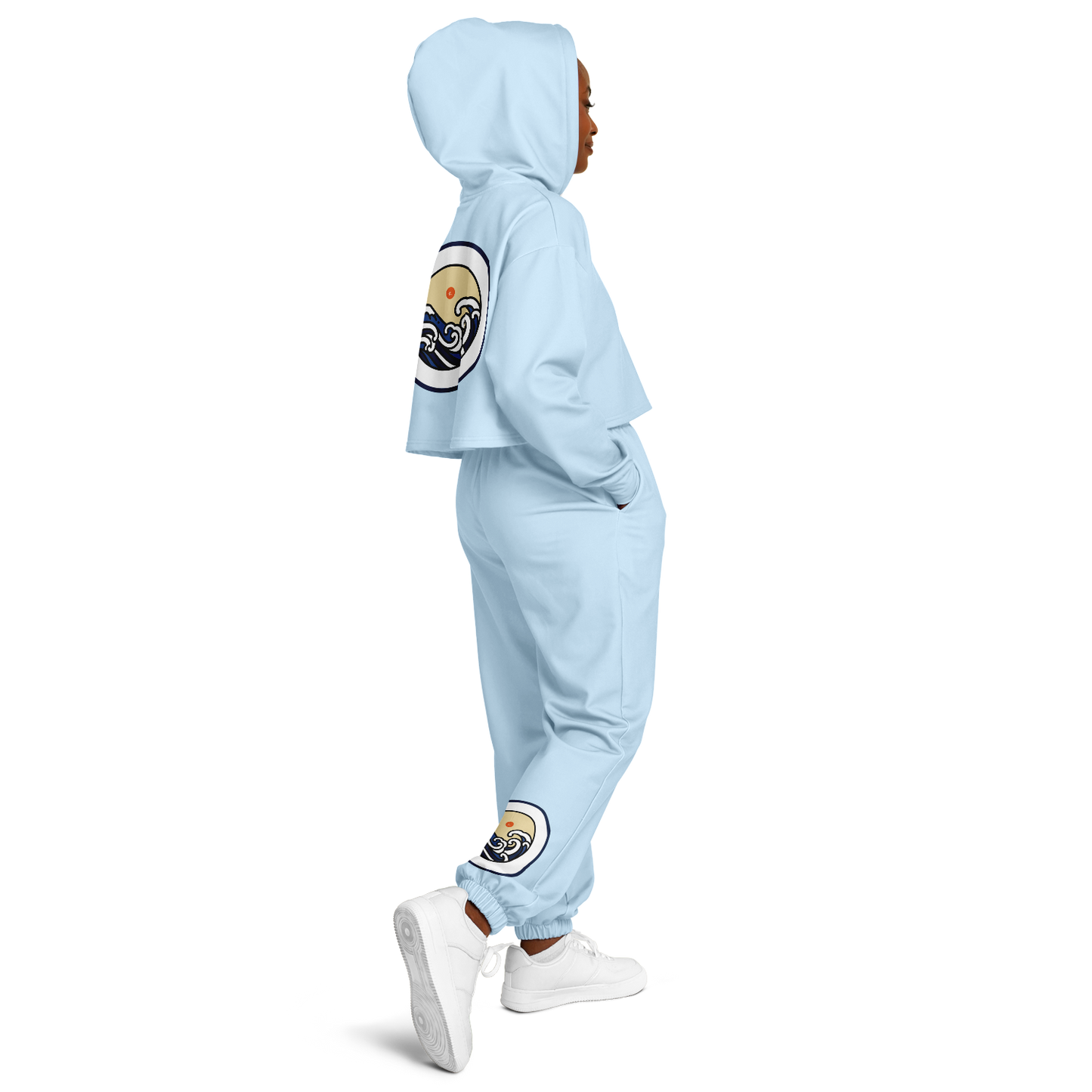 SET: Baby Blue Crop-Hoodie and Sweatpants