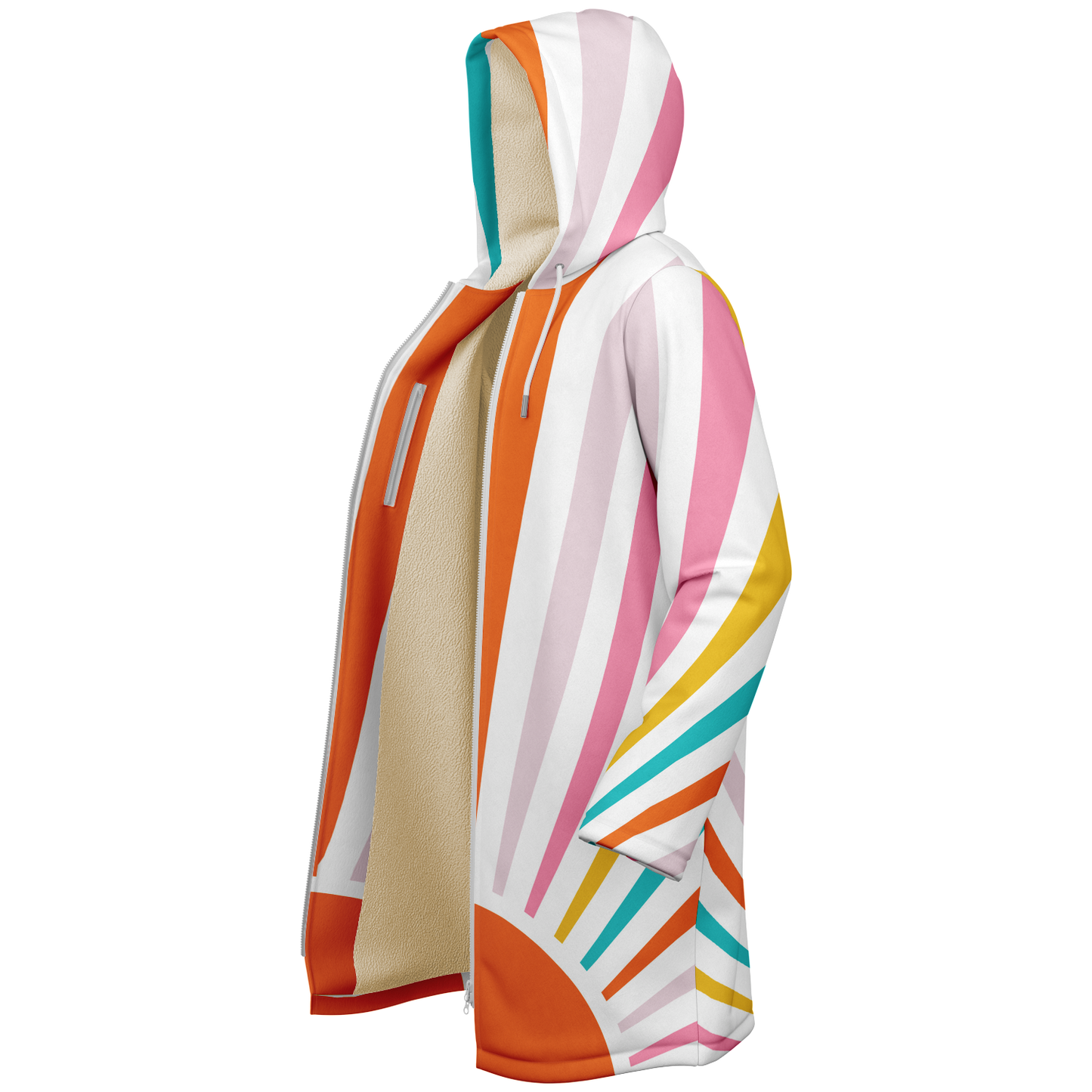 Women's Sunrise Print Zipper Cloak