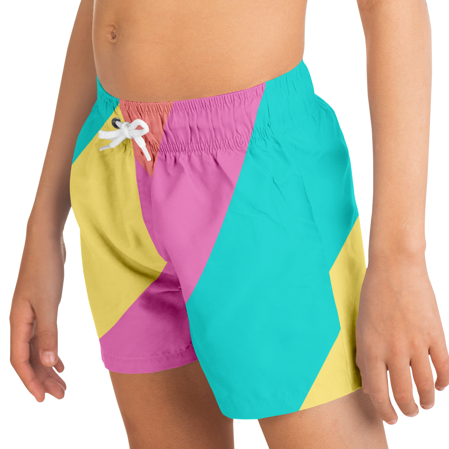 Pastel Lines Kids Swim Trunks