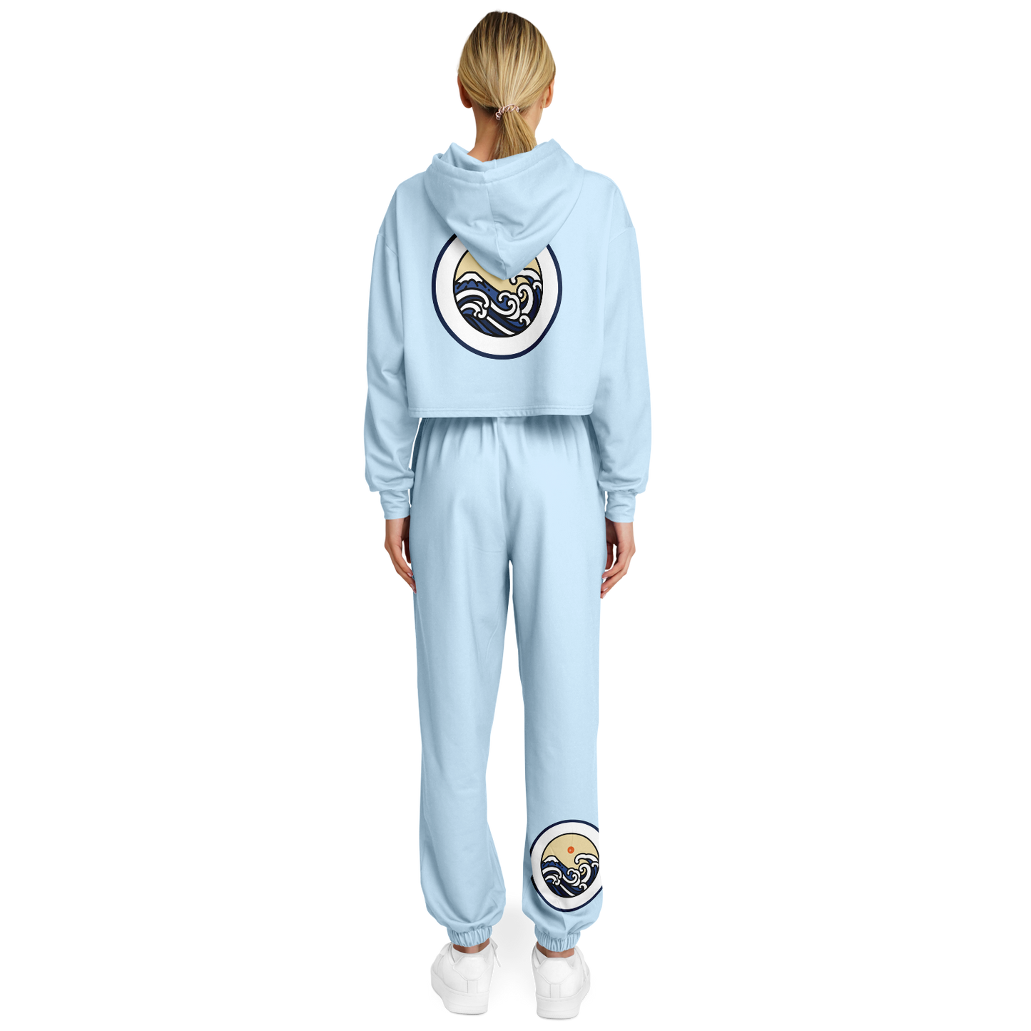 SET: Baby Blue Crop-Hoodie and Sweatpants