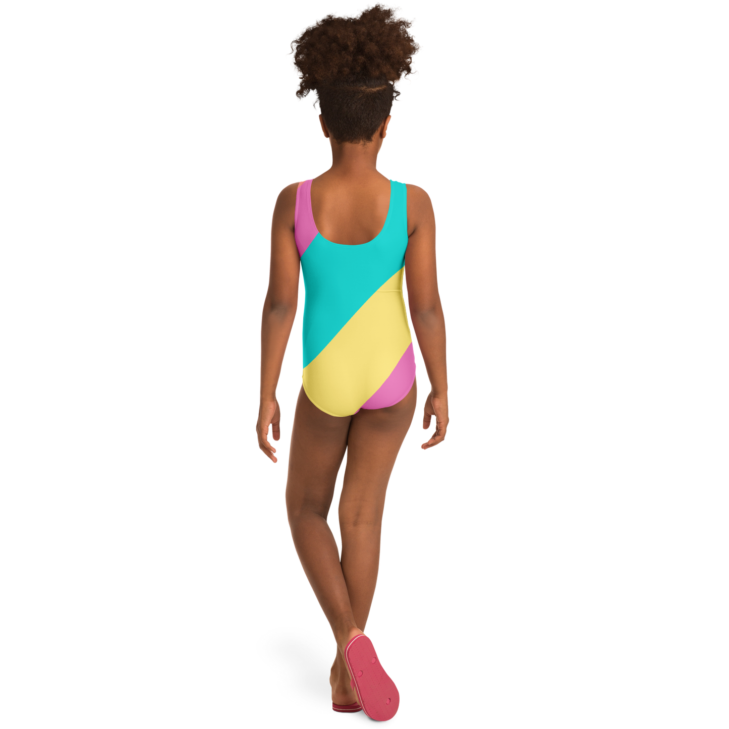 Youth Pastel Lines One-Piece Swimsuit