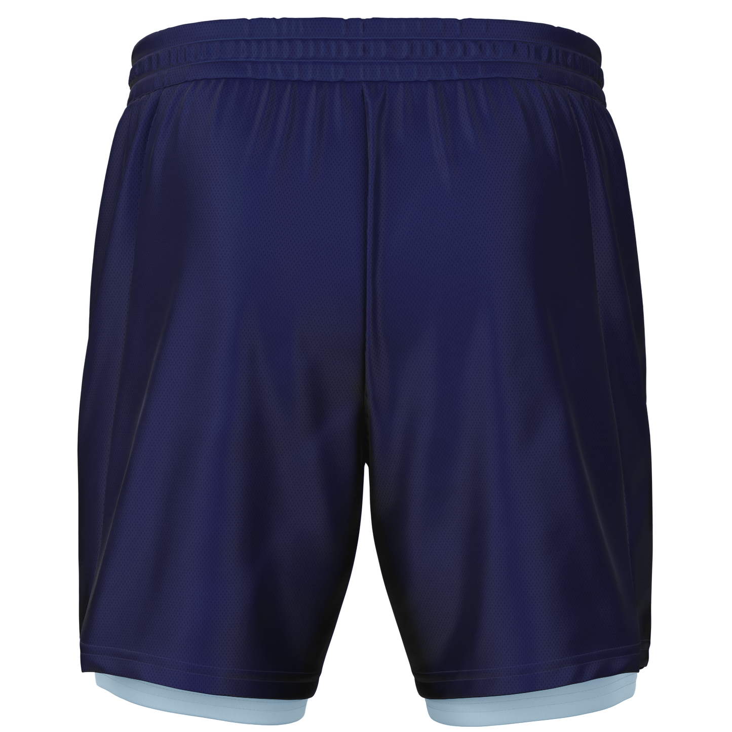 Men's Navy with Light Blue Rash Guard 2-in-1 Shorts