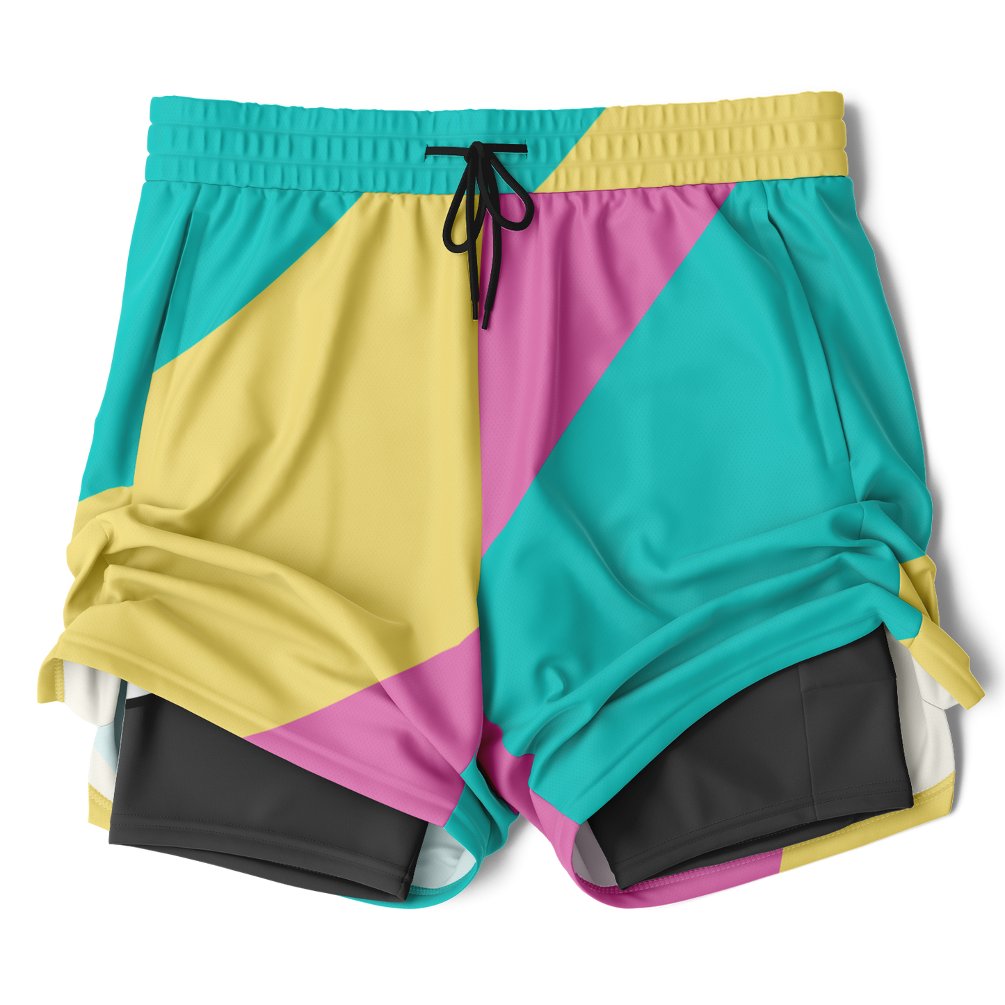 Men's Pastels with Dark Rash Guard 2-in-1 Shorts