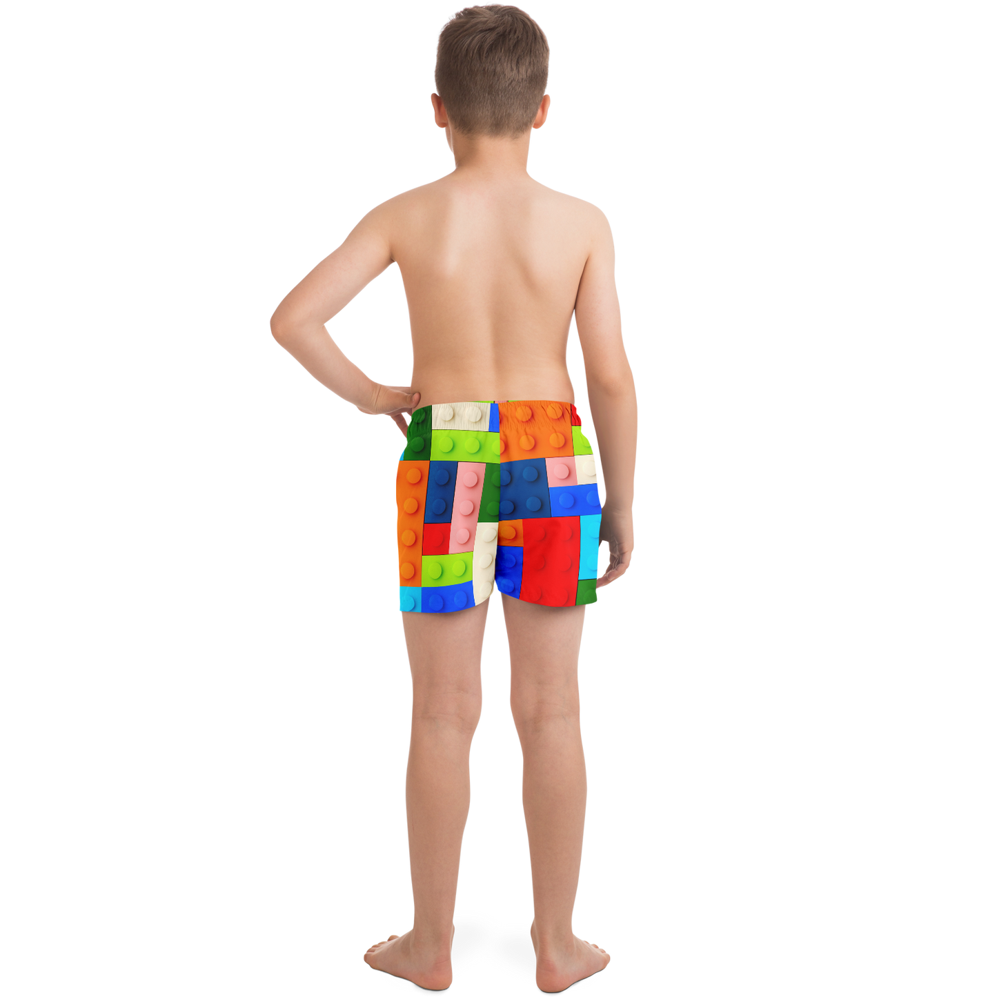 Boys Lego Pattern Swim Trunks