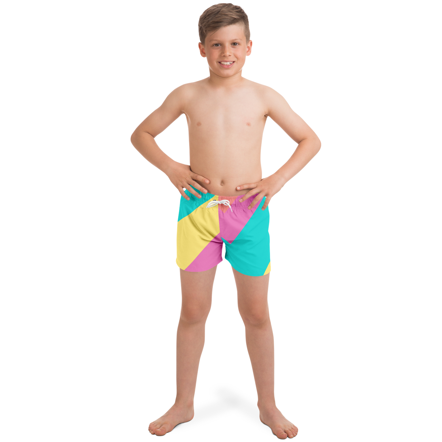 Pastel Lines Kids Swim Trunks