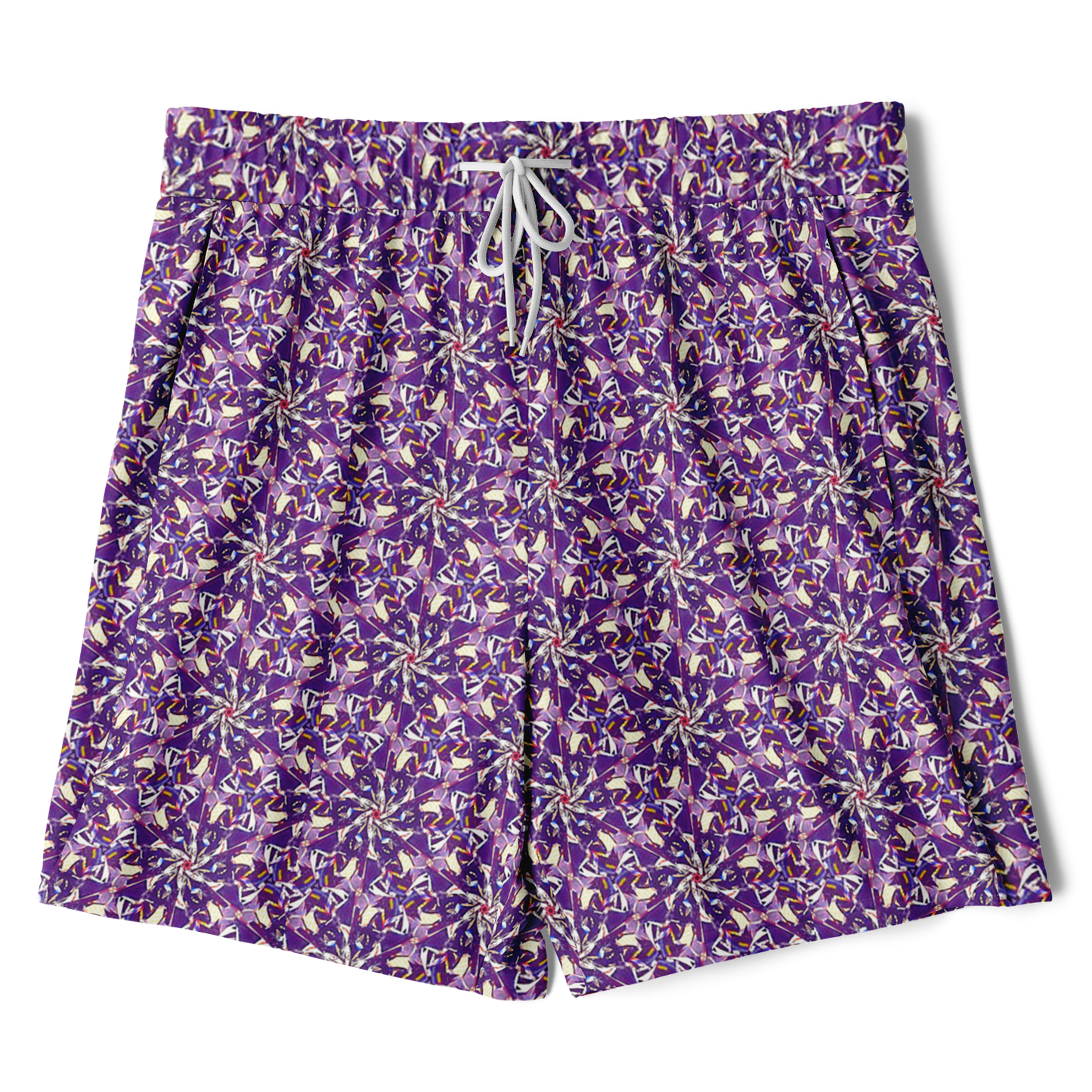 Men's Purple Haze Print with Black Rash Guard 2-in-1 Shorts