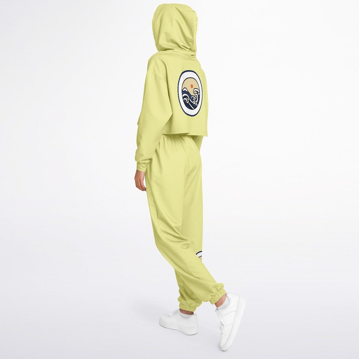 SET: Seashell Yellow Crop Hoodie and Sweatpants