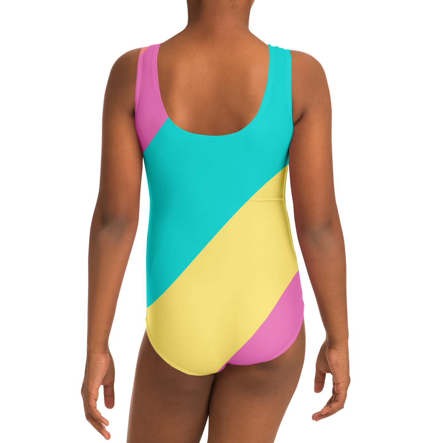 Youth Pastel Lines One-Piece Swimsuit