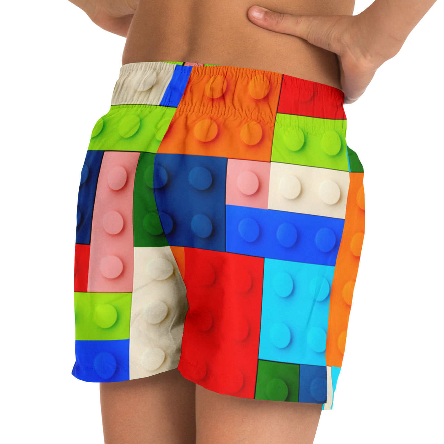 Boys Lego Pattern Swim Trunks