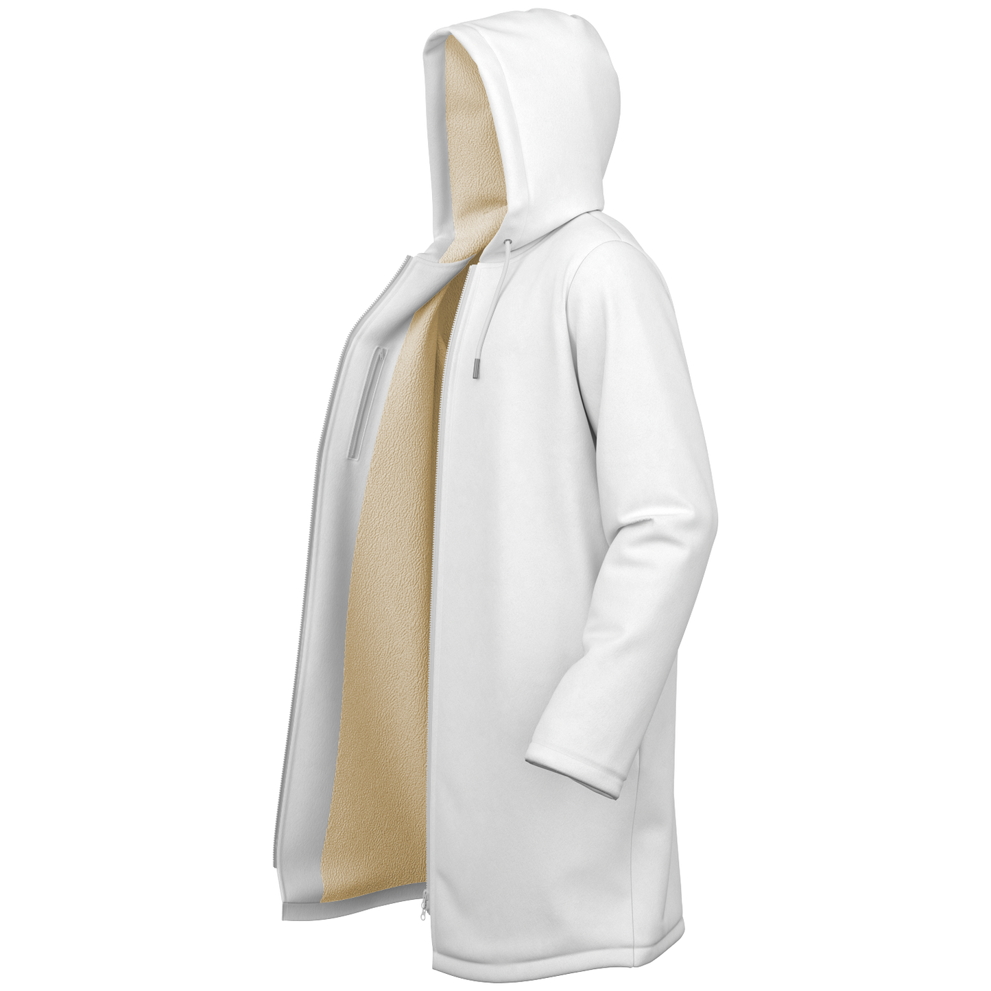 Women's Pearl White Zipper Cloak