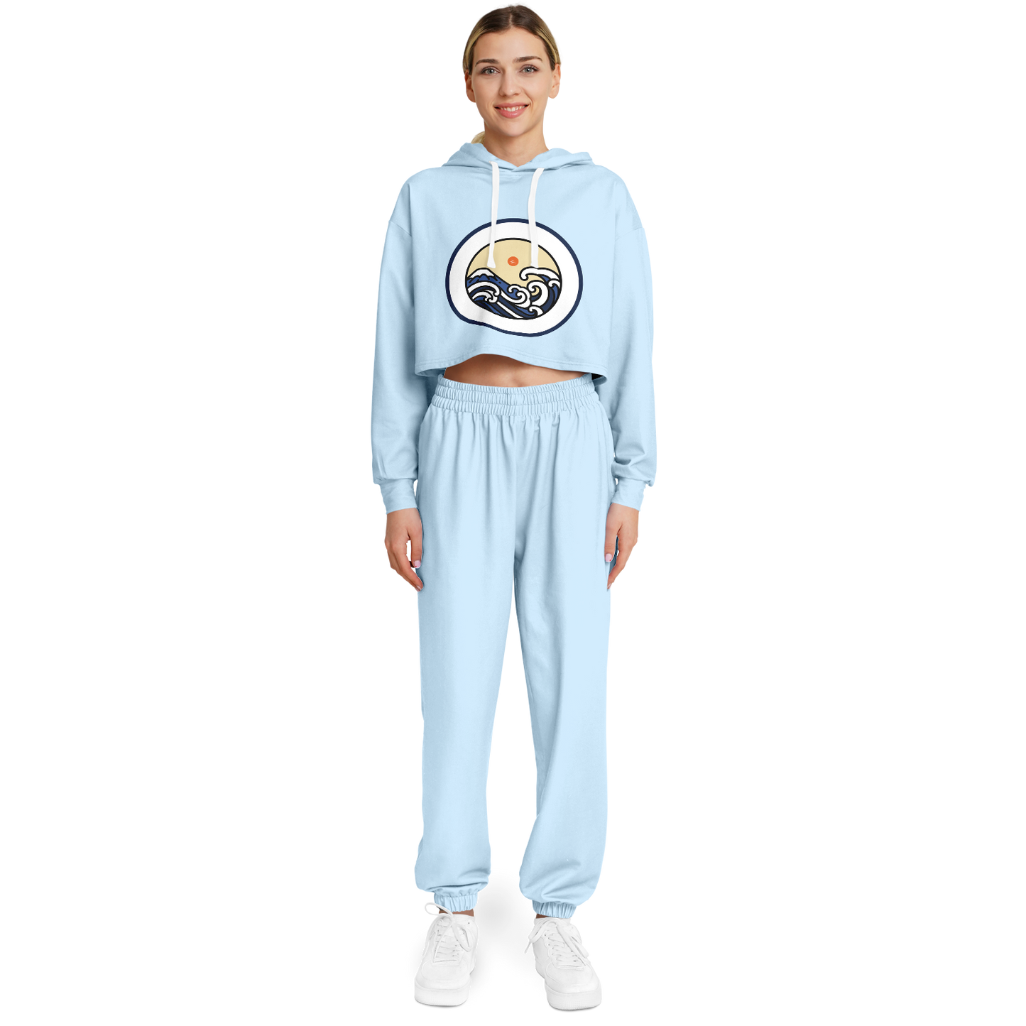 SET: Baby Blue Crop-Hoodie and Sweatpants