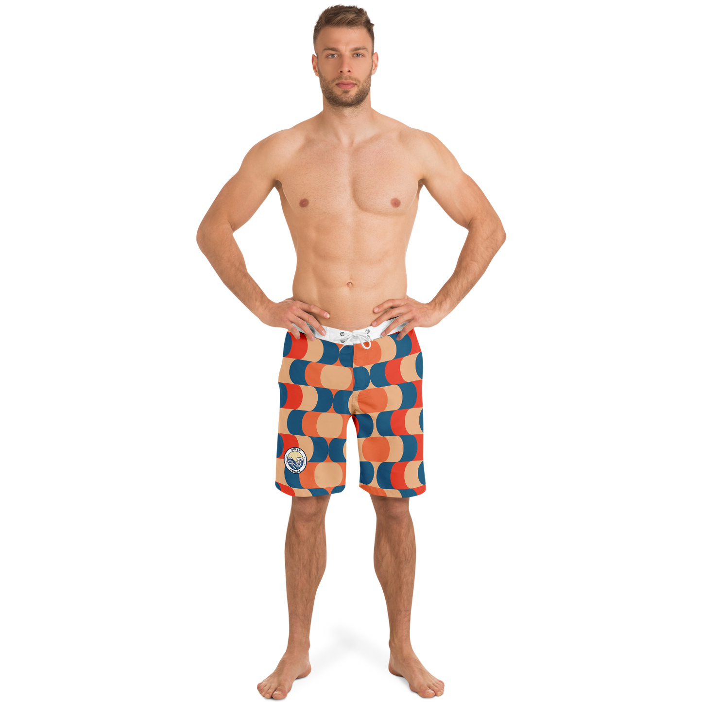 Wave Motion Pattern Board Shorts