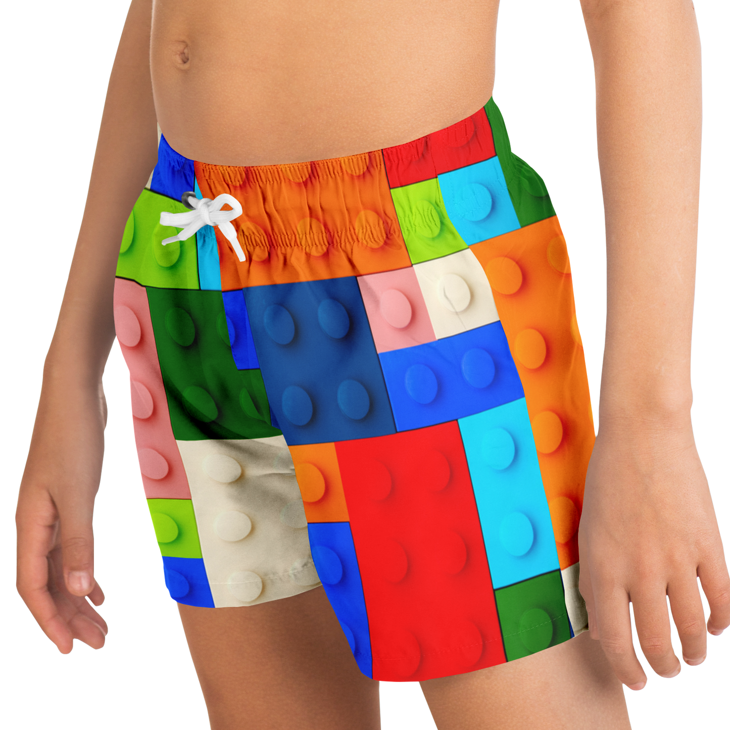 Boys Lego Pattern Swim Trunks