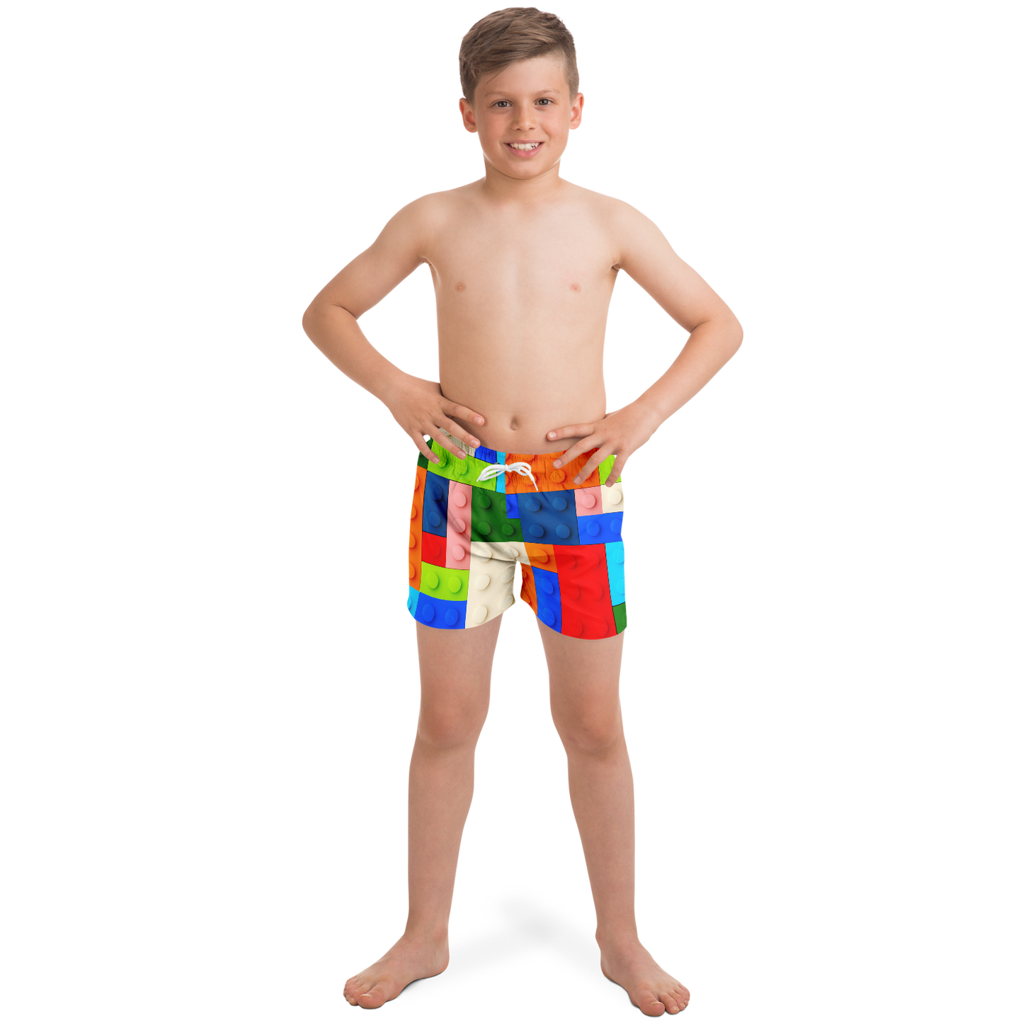 Boys Lego Pattern Swim Trunks