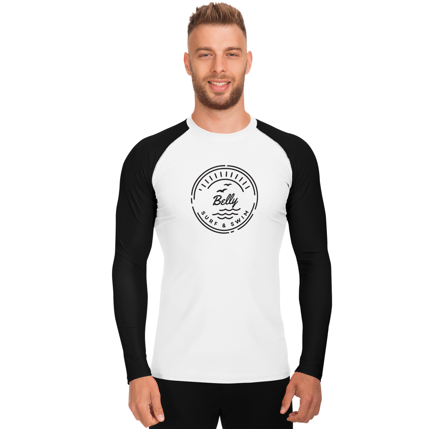 Men's Black and White Rashguard