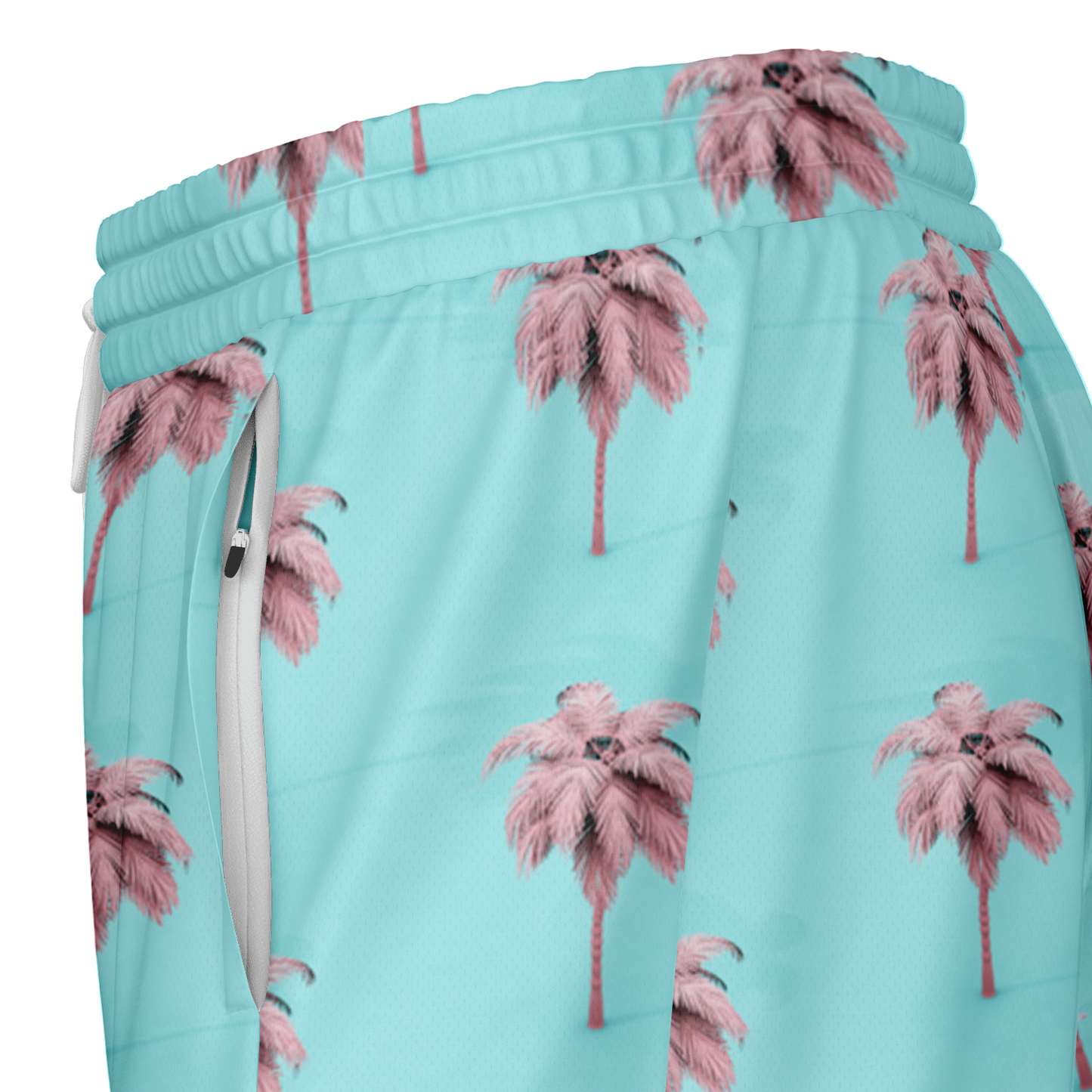 Men's Cotton Candy Palm Tree Pattern with Lemon Lime Rash Guard 2-in-1 Shorts