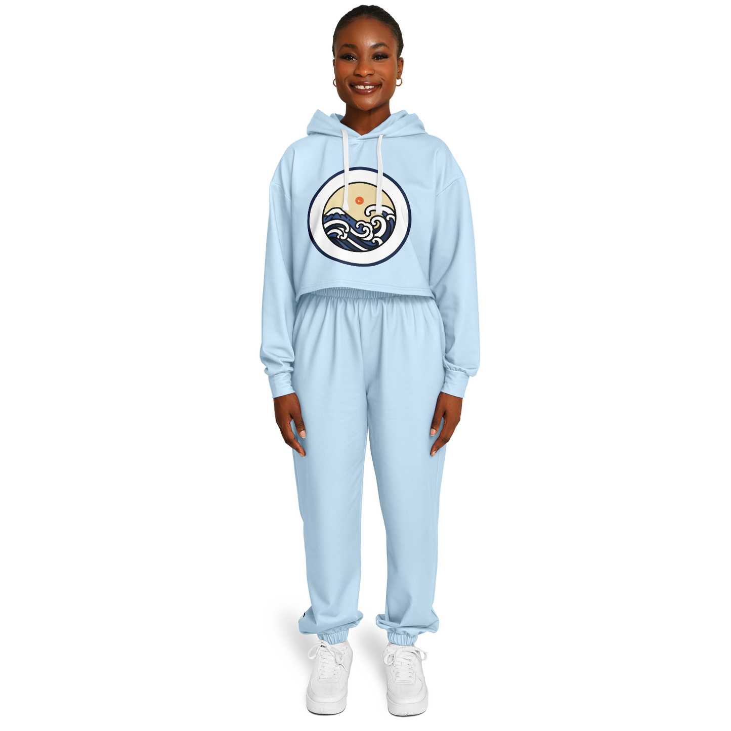 SET: Baby Blue Crop-Hoodie and Sweatpants