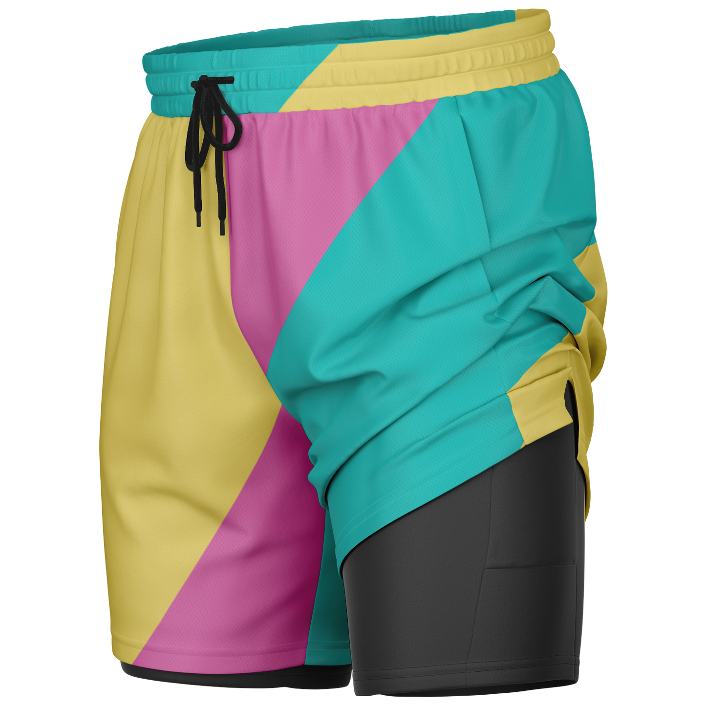 Men's Pastels with Dark Rash Guard 2-in-1 Shorts