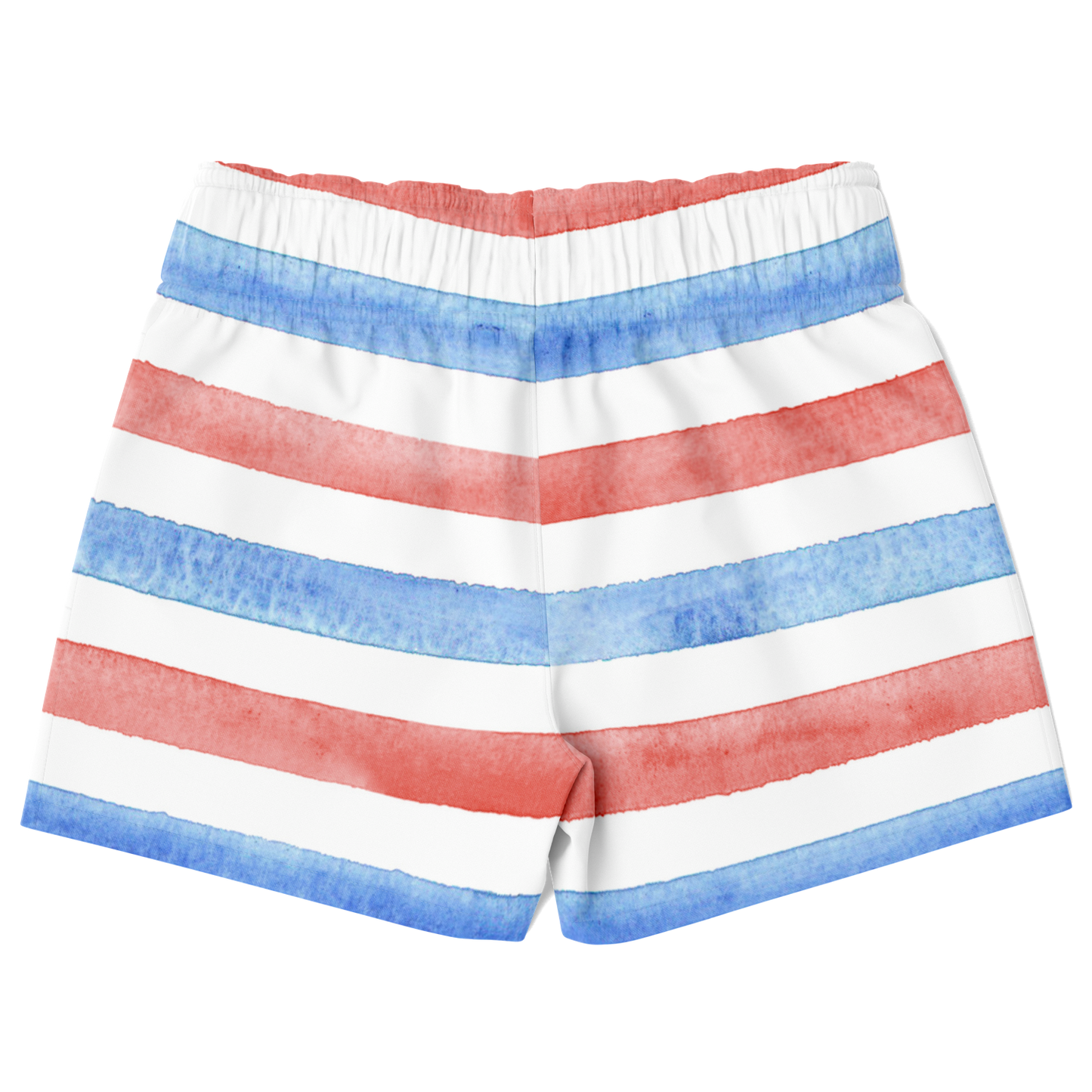 Boys Red, White & Blue Stripes Pattern Swim Trunks