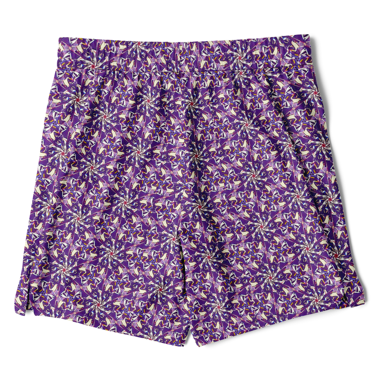 Men's Purple Haze Print with Black Rash Guard 2-in-1 Shorts