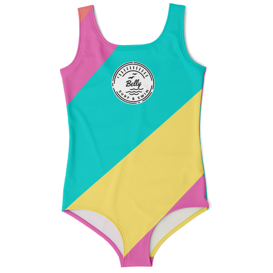 Youth Pastel Lines One-Piece Swimsuit