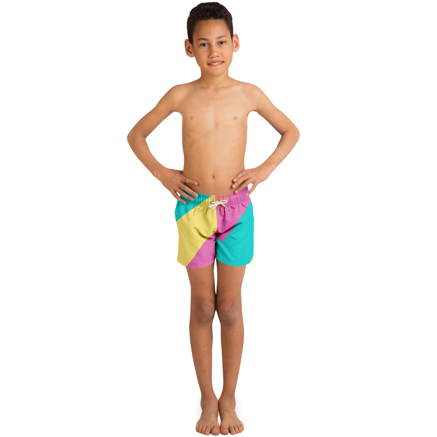 Pastel Lines Kids Swim Trunks