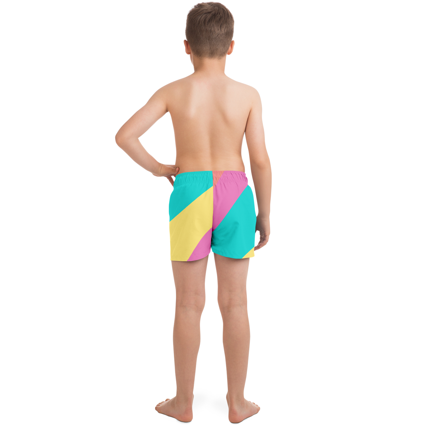 Pastel Lines Kids Swim Trunks