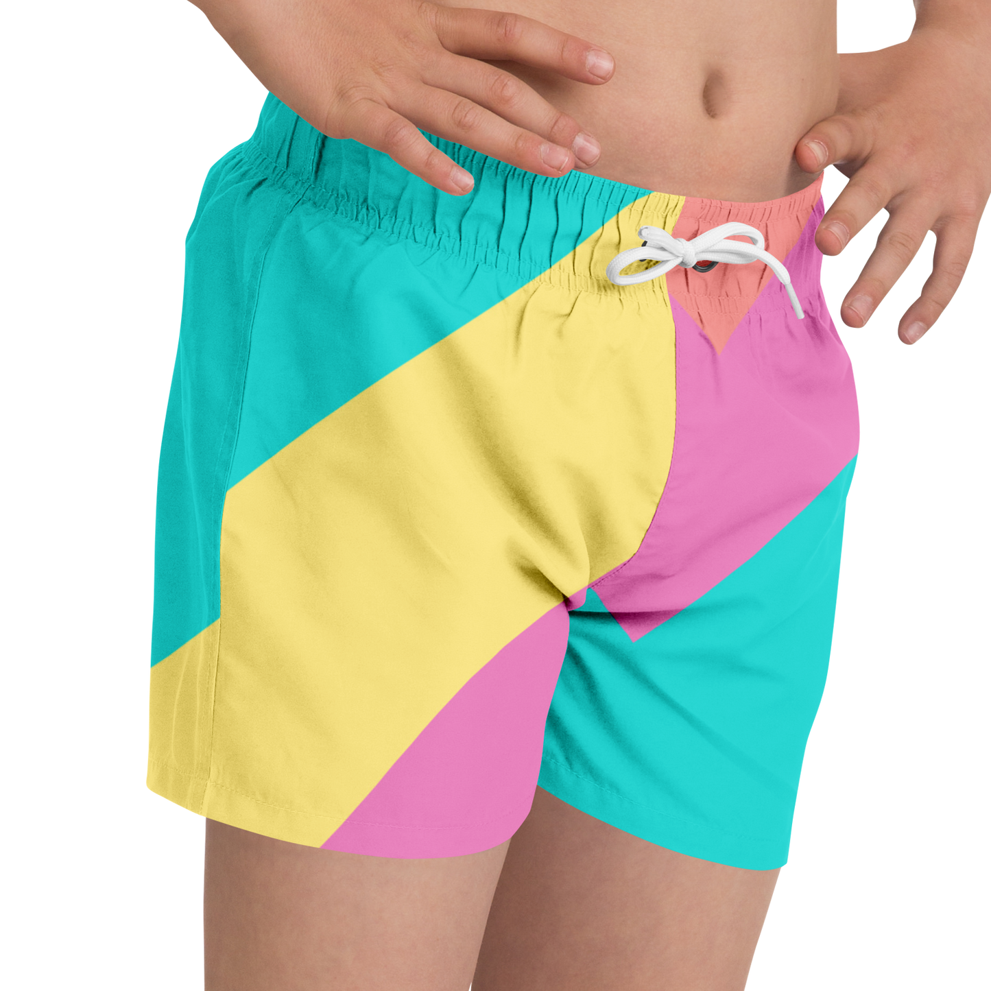 Pastel Lines Kids Swim Trunks