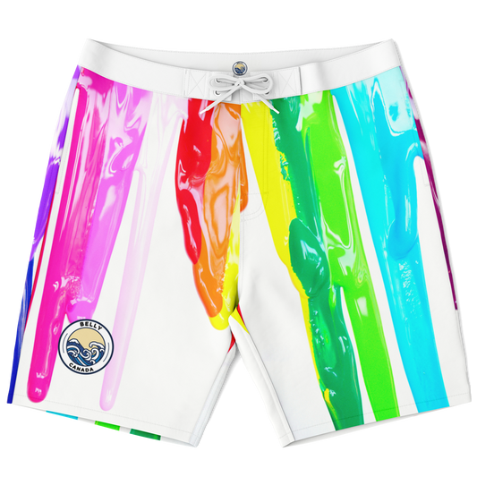 Short de bain à motif gouttes de peinture 