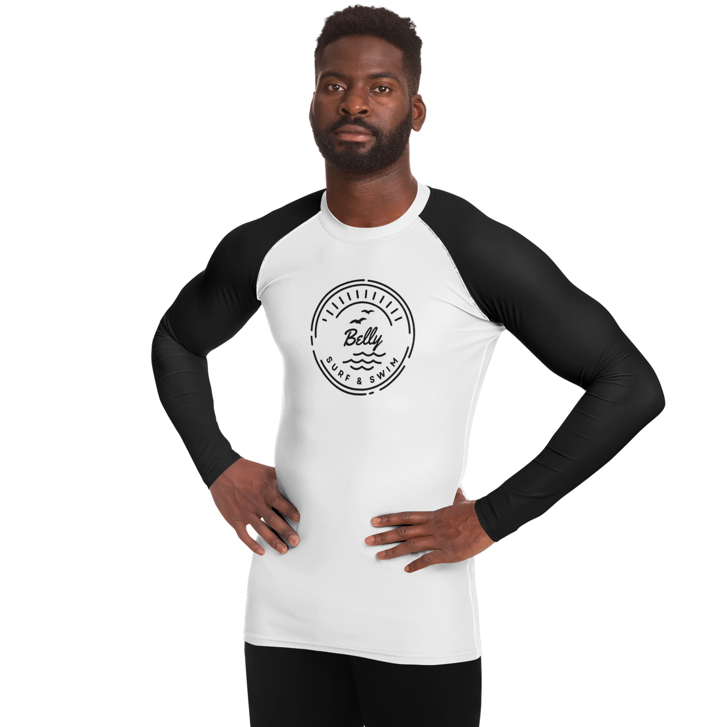 Men's Black and White Rashguard