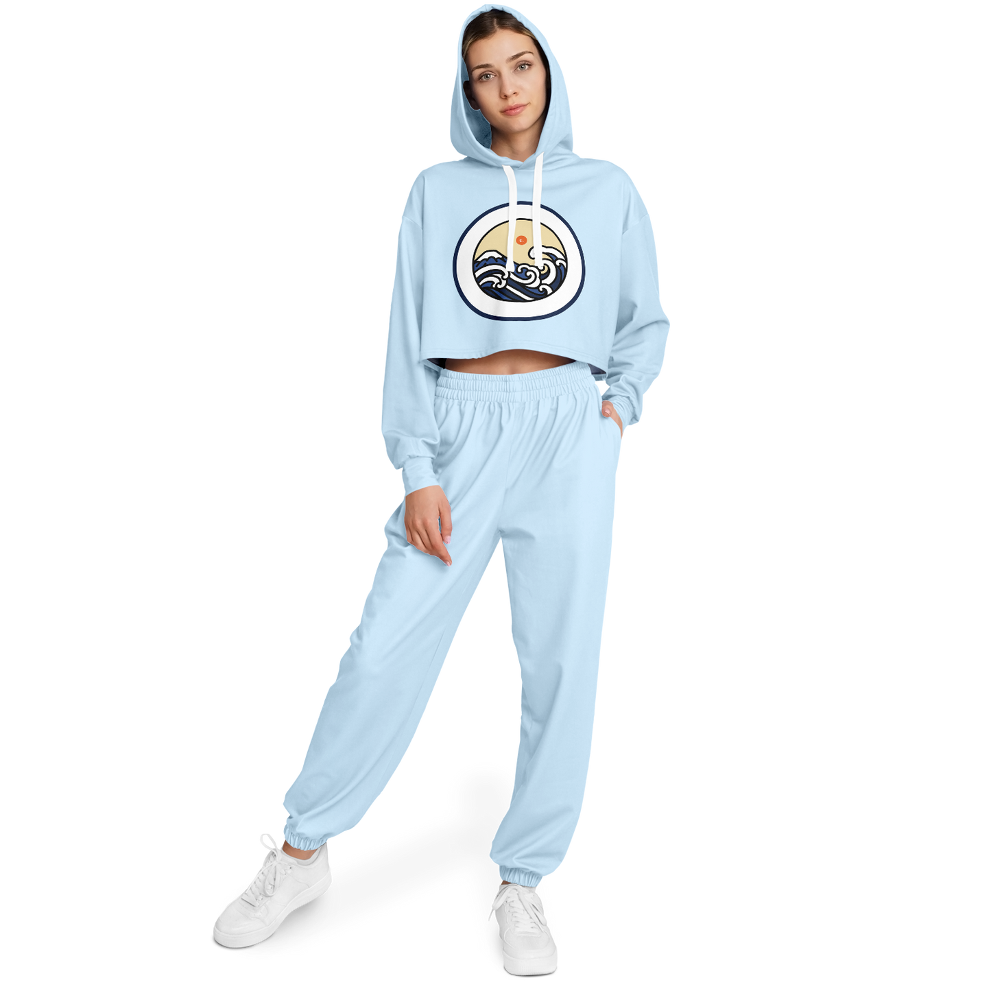 SET: Baby Blue Crop-Hoodie and Sweatpants