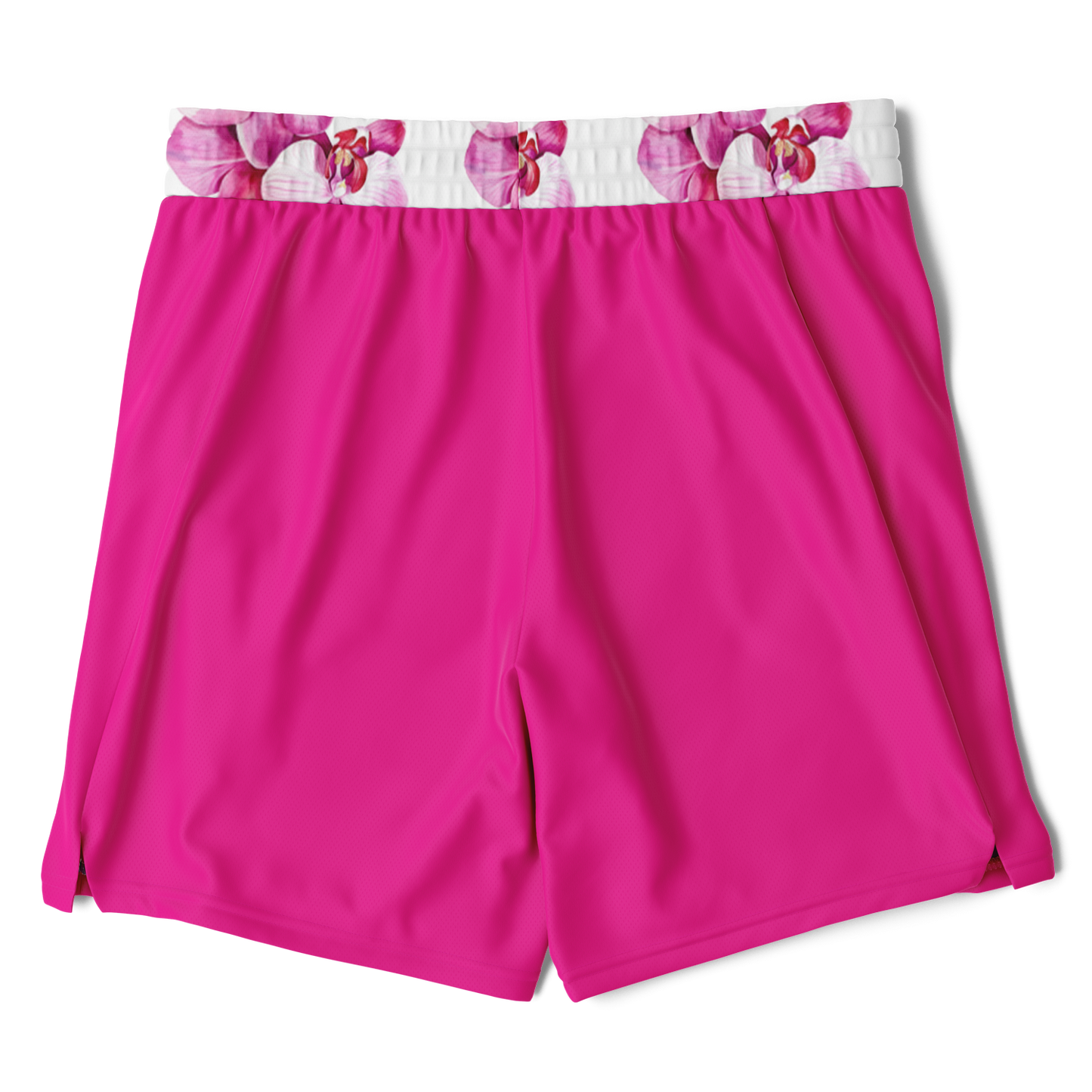 Short rashguard 2 en 1 magenta à imprimé orchidée pour homme 