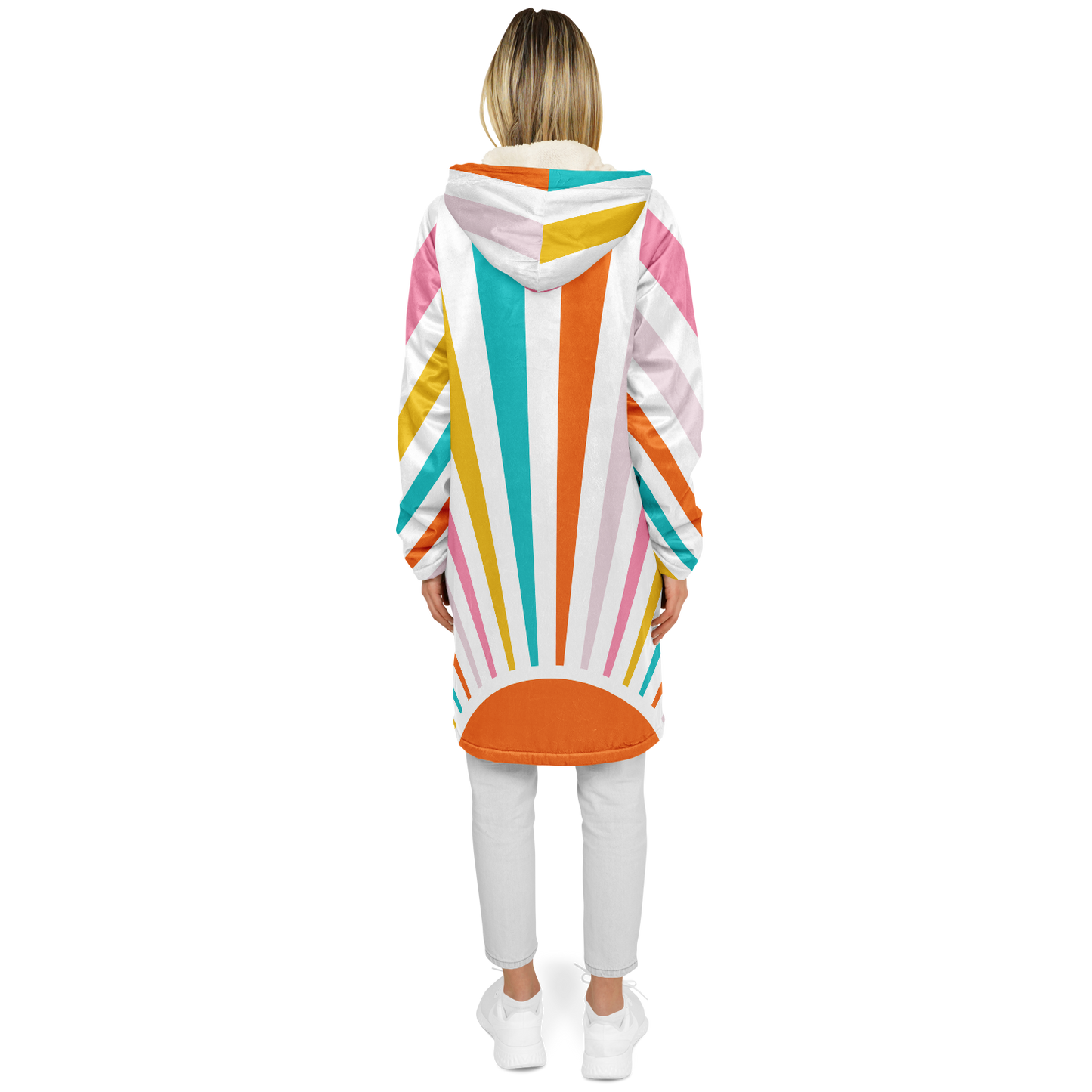 Women's Sunrise Print Zipper Cloak