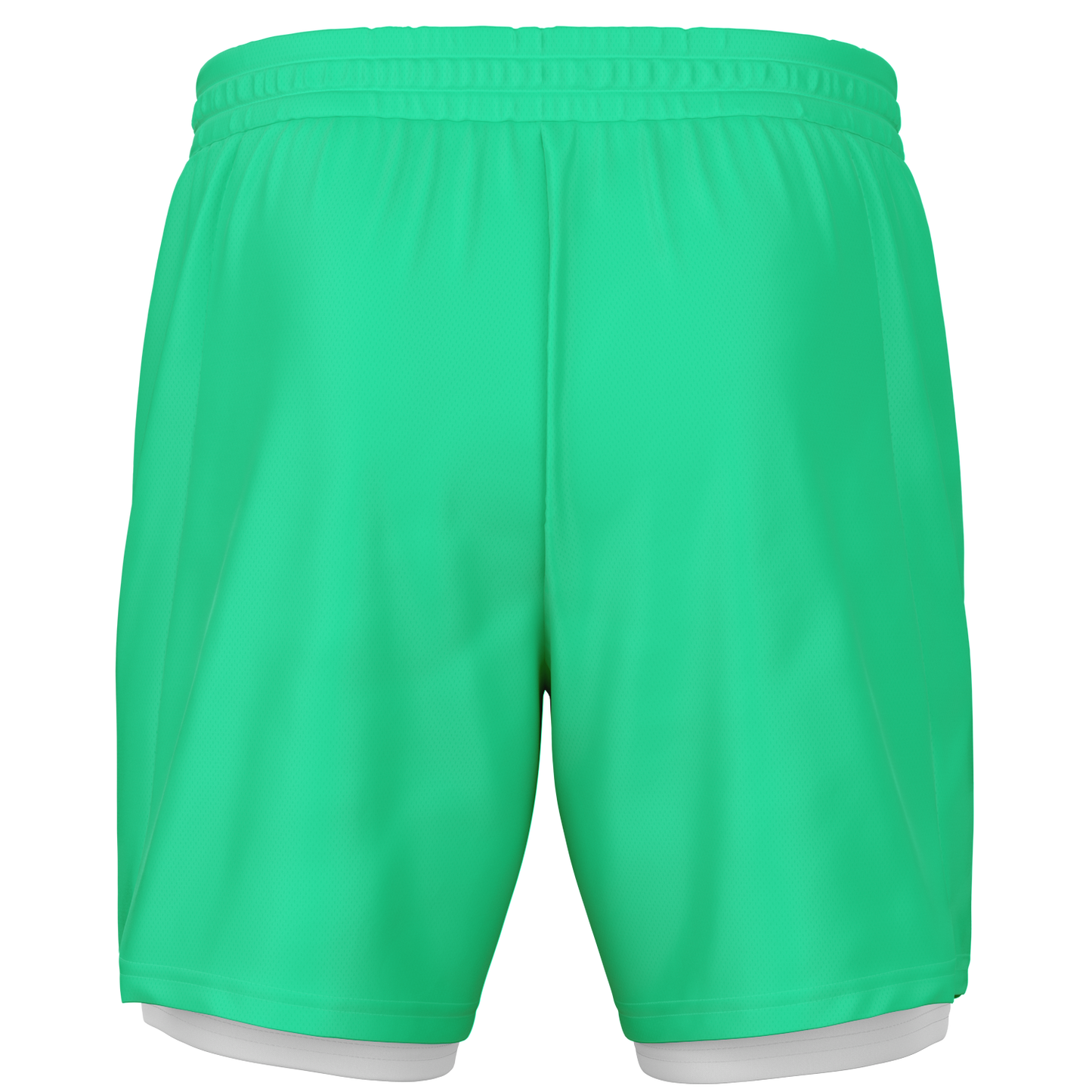 Short rashguard 2 en 1 vert écume de mer et blanc pour homme 