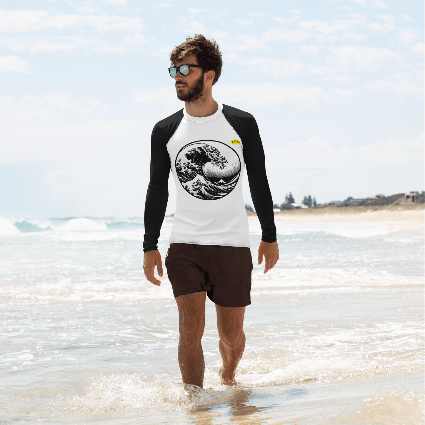 Men's Tidal Wave of Kanagawa Rash Guard