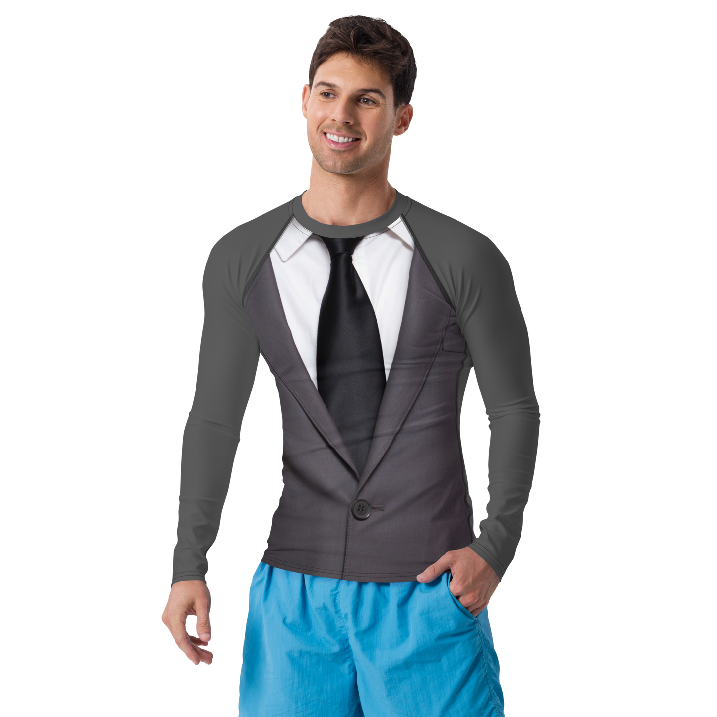 Black Tie, Grey Suit Men's Rash Guard