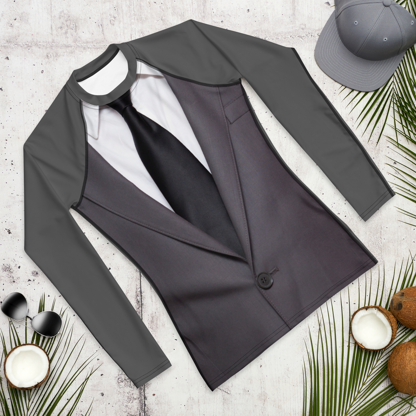 Black Tie, Grey Suit Men's Rash Guard