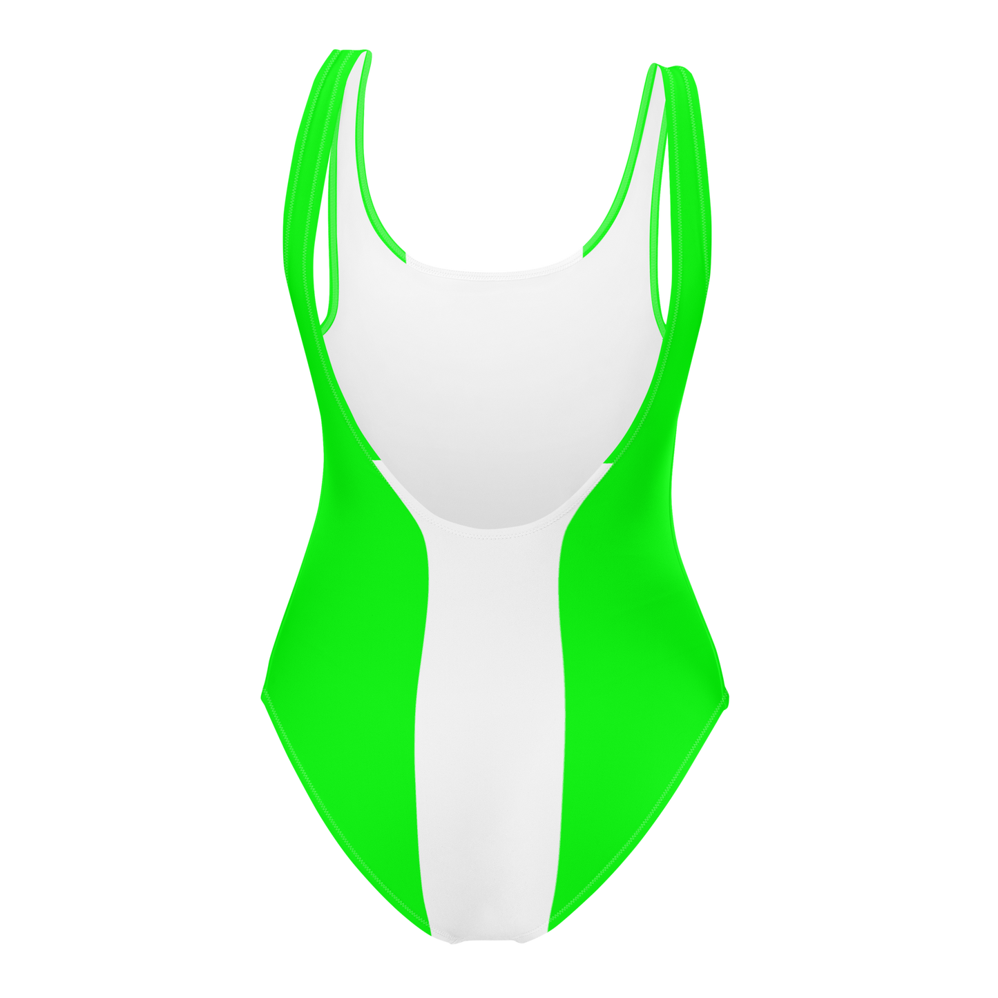 Maillot de bain une pièce citron vert et blanc