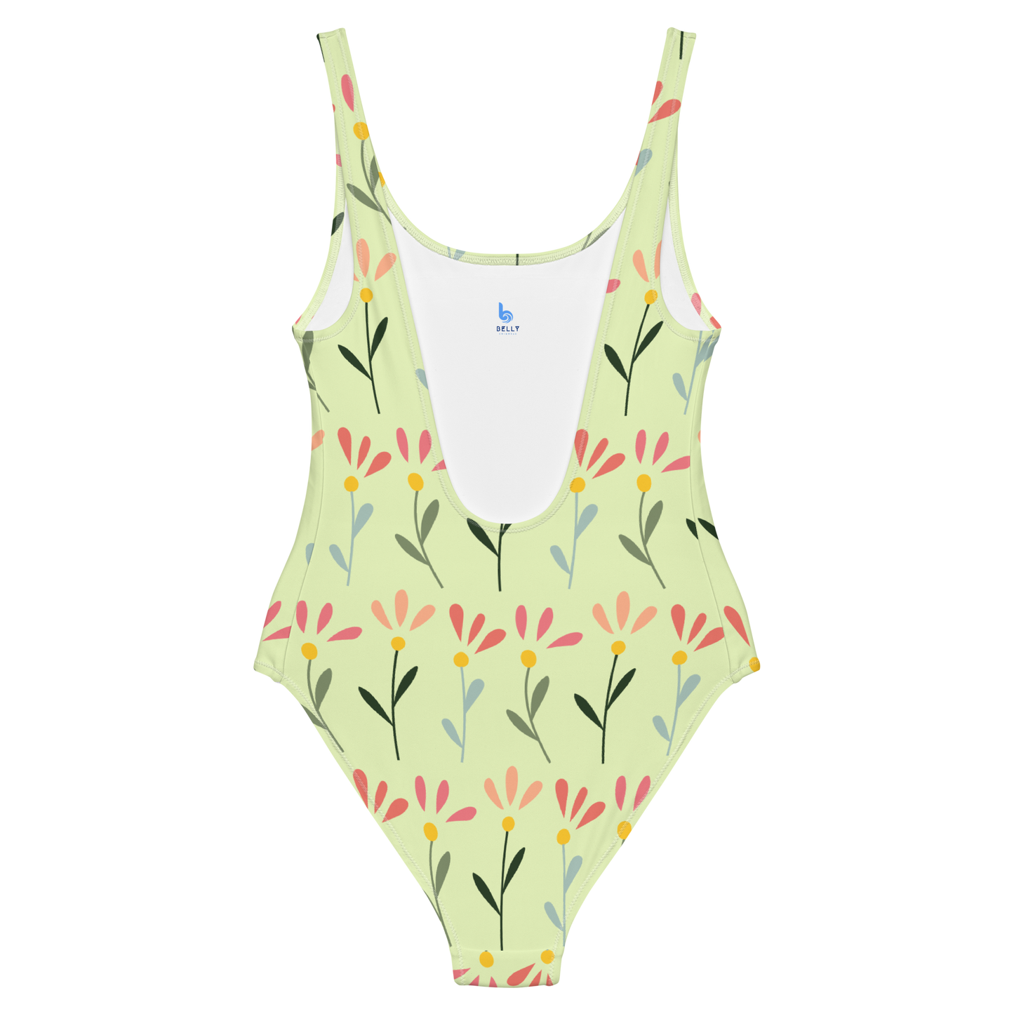 Three Flowers Pattern One-Piece Swimsuit