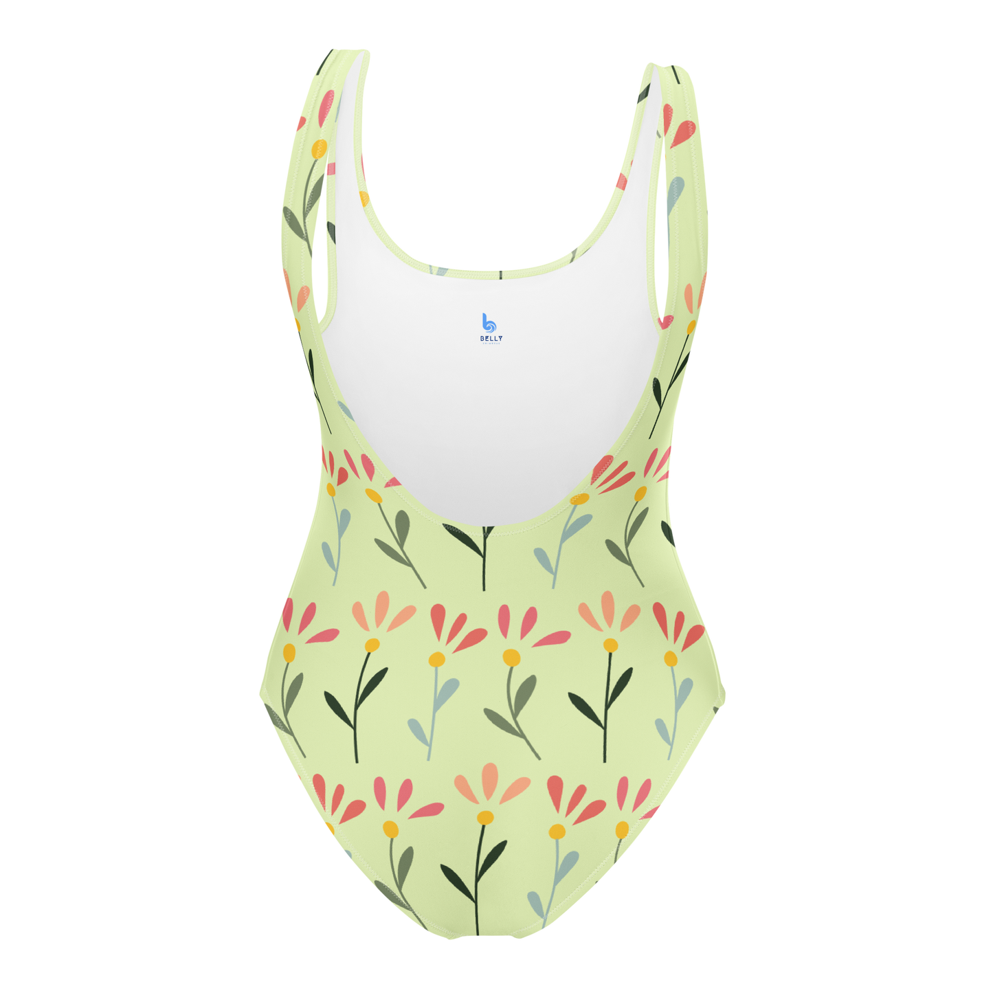 Three Flowers Pattern One-Piece Swimsuit