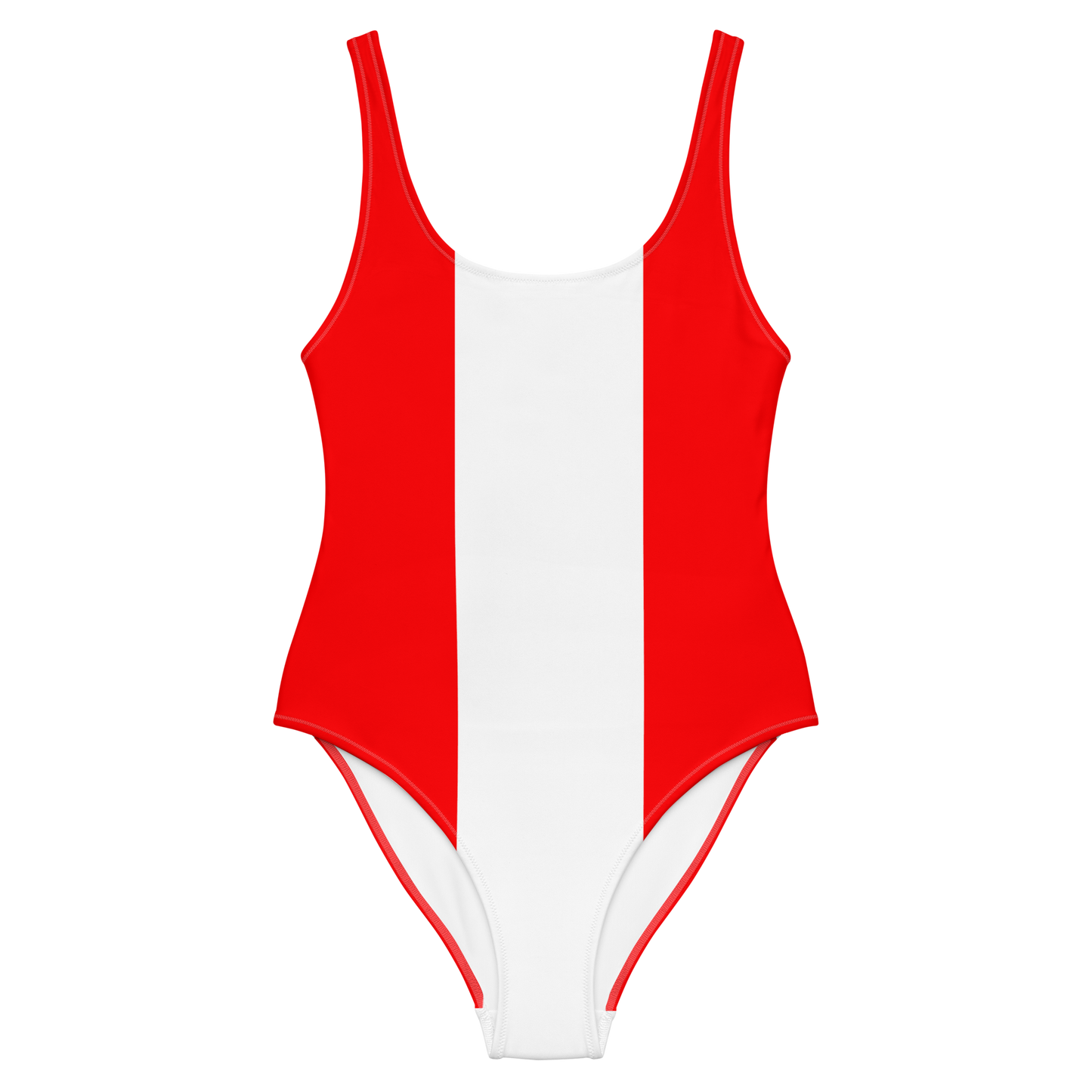 Maillot de bain une pièce rouge et blanc