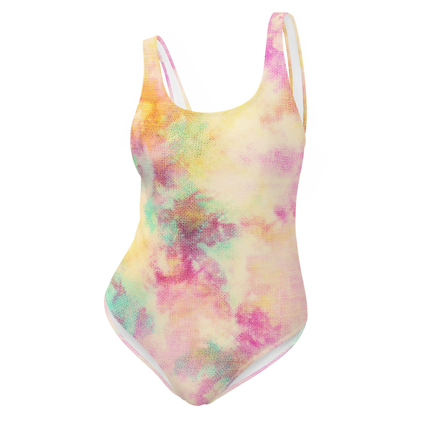 Peach Tie-Dye One-Piece Swimsuit