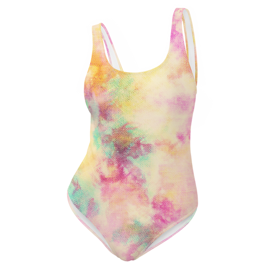 Peach Tie-Dye One-Piece Swimsuit