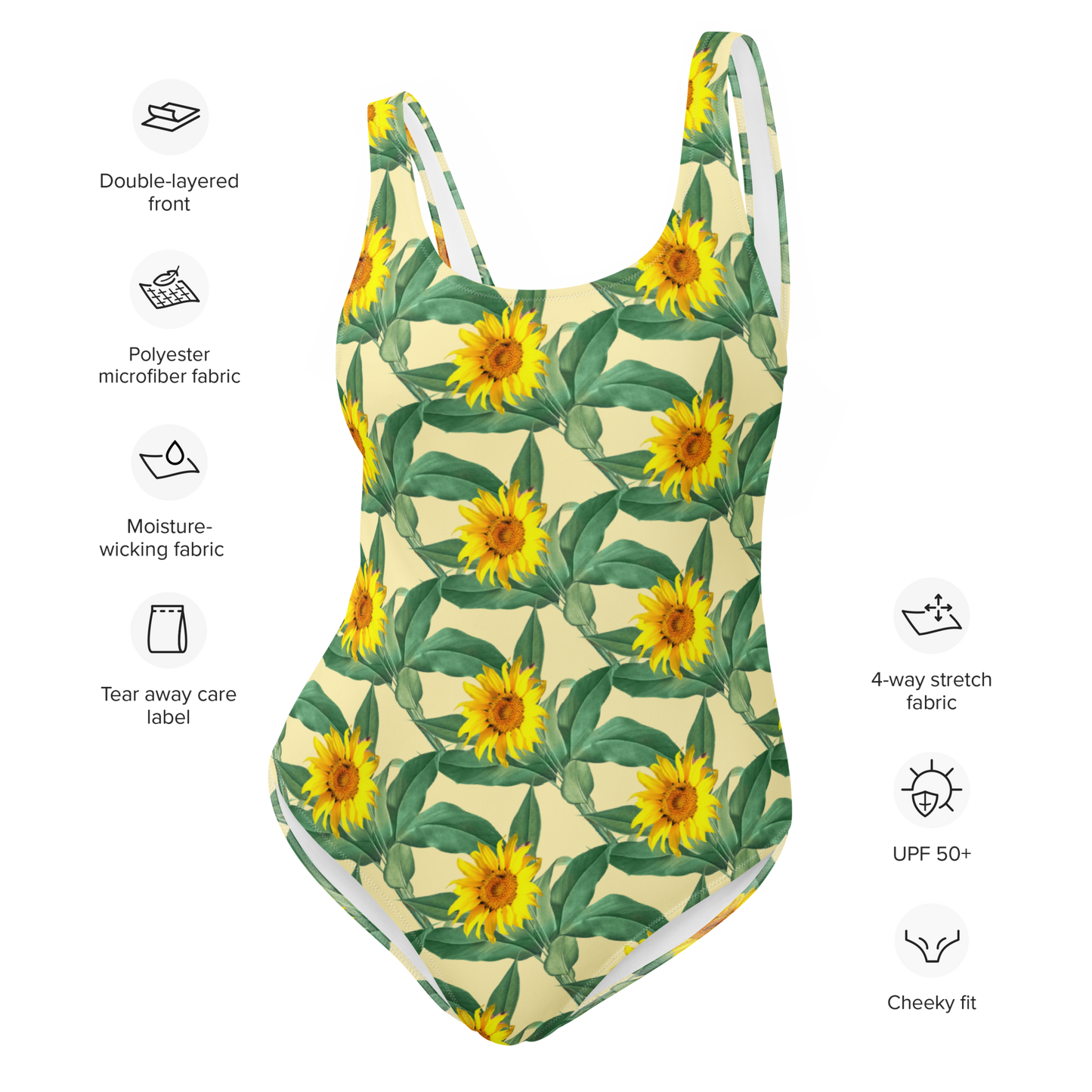 Sunflower Power Pattern One-Piece Swimsuit