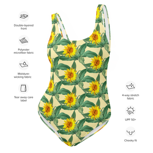 Maillot de bain une pièce à motif Sunflower Power