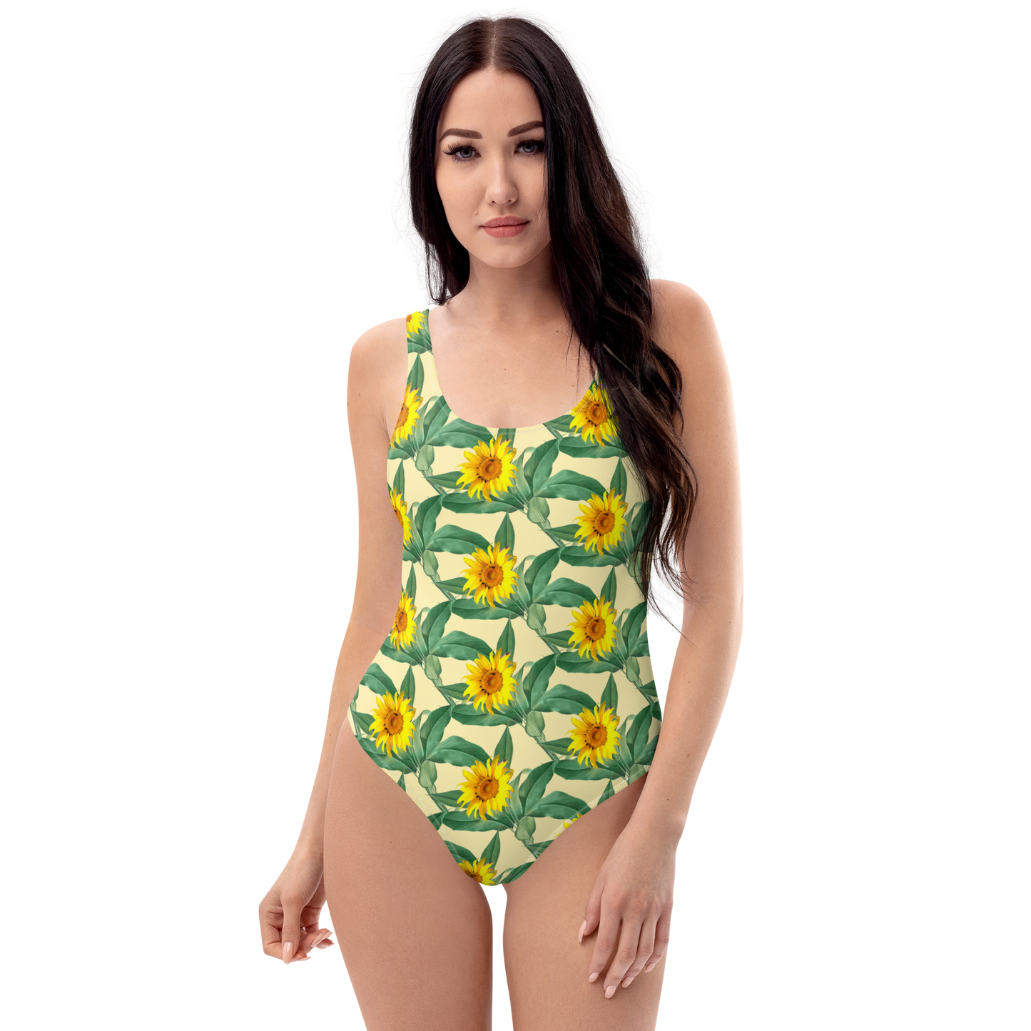 Sunflower Power Pattern One-Piece Swimsuit