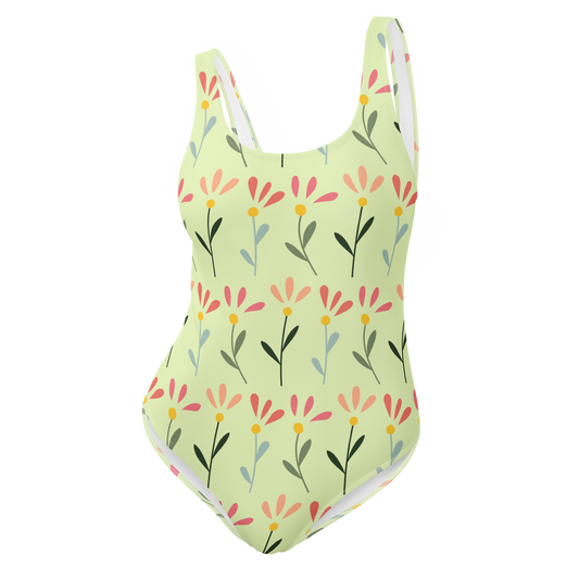 Maillot de bain une pièce à motif trois fleurs