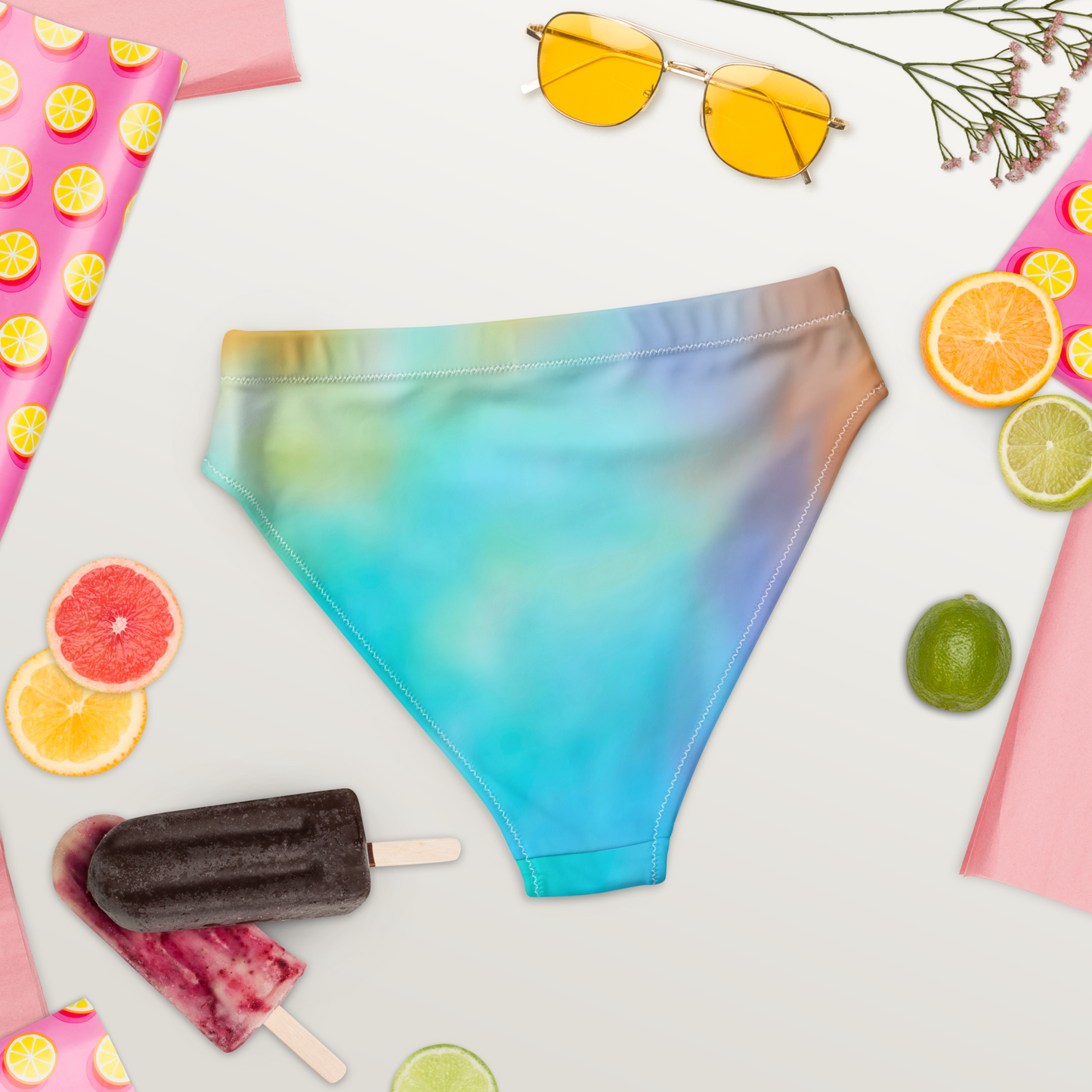 Secondary Colours Tie-dye Print Recycled High-Waisted Bikini Bottom