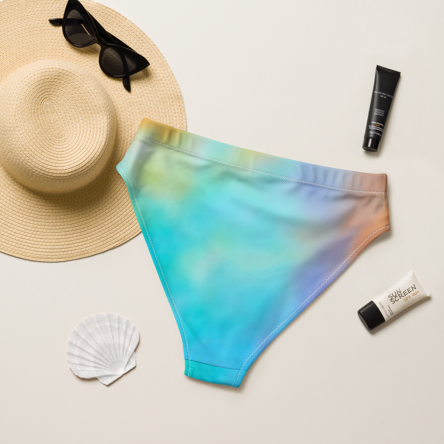 Secondary Colours Tie-dye Print Recycled High-Waisted Bikini Bottom